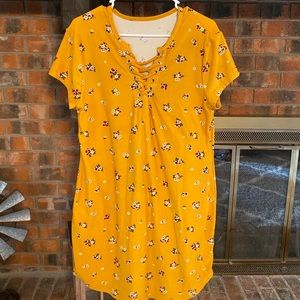 Yellow Summery T-Shirt Dress